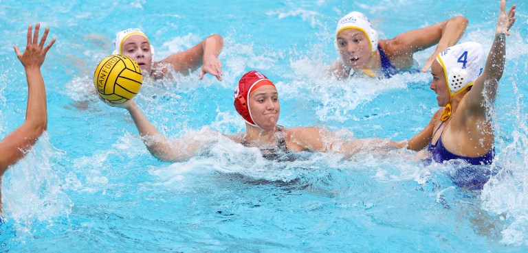 Sophomore Aria Fischer (above) scored a career-high five goals in Stanford's 13-12 win against Cal on Saturday. (HECTOR GARCIA-MOLINA/isiphotos.com)