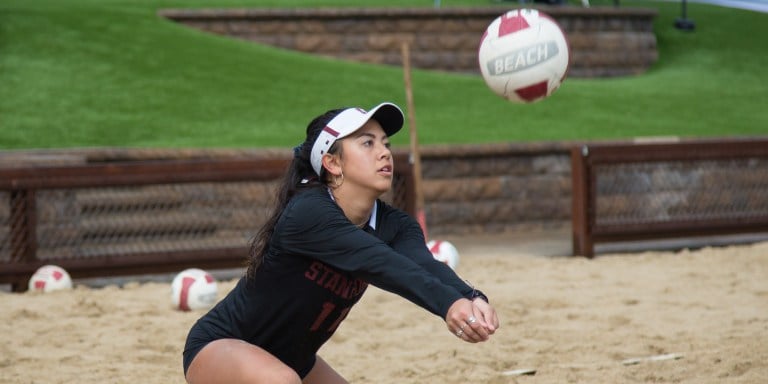 Freshman Tori Ashkinos (above) joined forces in the No. 1 position with freshman Charlie Ekstrom and recorded Stanford’s sole win against Cal Poly on Saturday afternoon. The Cardinal suffered a 1-4 defeat to the Mustangs. (AL CHANG/isiphotos.com)