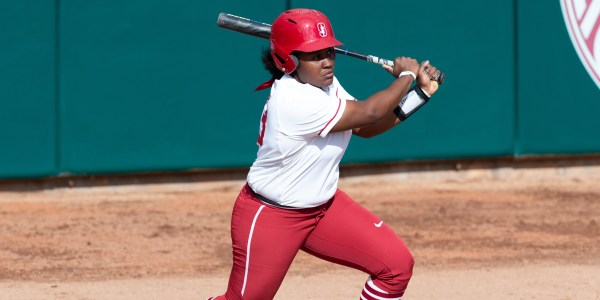 Redshirt senior infield Whitney Burks’ solo home run on Friday gave the Cardinal their first run of the series, though the margin of defeat was even greater, as Arizona prevailed 9-1. A material science and engineering major, Burks has earned Pac-12 All-American honors three times and appeared in 53 games last season. (JOHN LOZANO/isiphotos.com)