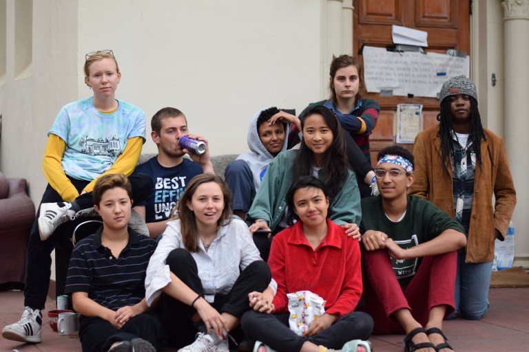 Residents of 576 Alvarado, a campus co-op that has a strong queer presence. (EVAN PENG/The Stanford Daily)