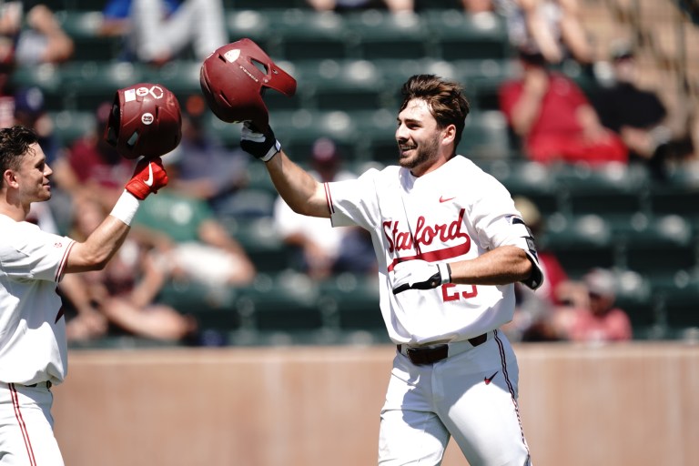 Junior first baseman Andrew Daschbach (above) crushed his 17th home run of the season, tying Brandon Wulff for the team lead. Daschbach also turned a critical double play on the defensive side of the ball in Friday's postseason victory. (Courtesy of Stanford Athletics)