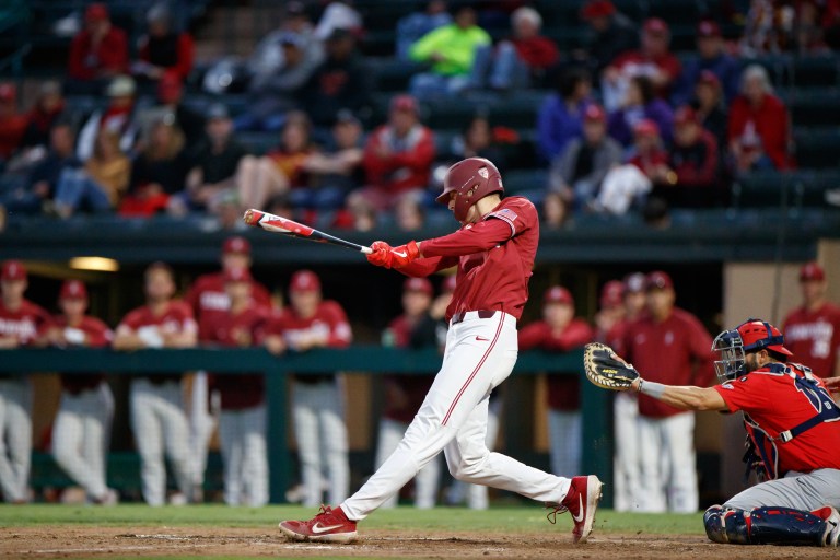 On Saturday, junior RHP Will Matthiessen (5-1) (above) tossed a career-high 7.0 innings and drove in two runs in a 7-4 win. Matthiessen allowed just one run on two hits, striking out five. (BOB DREBIN/isiphotos.com)