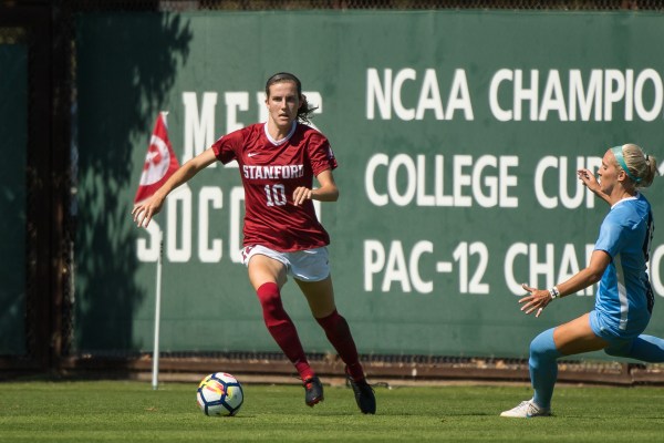 Former Stanford player Tierna Davidson (above) was one of three to represent the United States on Sunday. Kelley O’Hara ‘09 and Christen Press ‘10 also played. (JIM SHORIN/isiphotos.com)