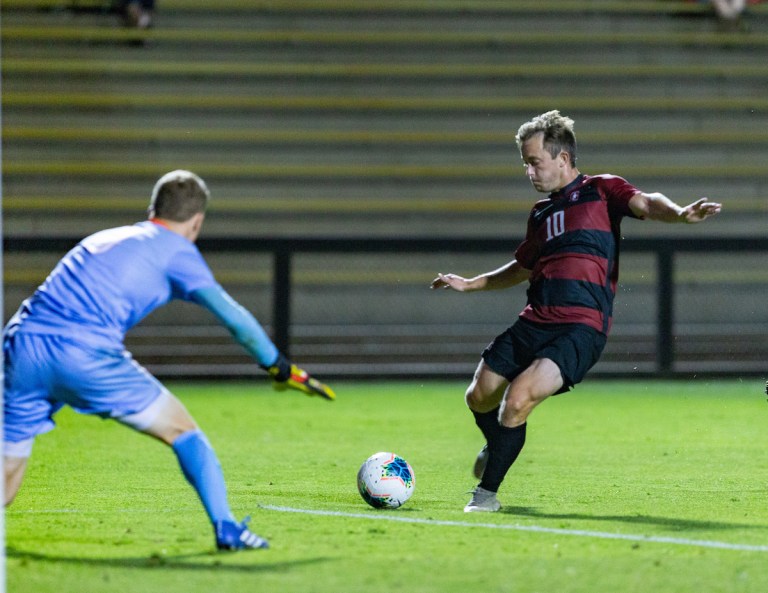 Junior forward Charlie Wehan (above) scored the fourth game-winning goal of his career to down the Bruins at their home in Wallis Annenberg Stadium. (CODY GLENN/isiphotos.com)