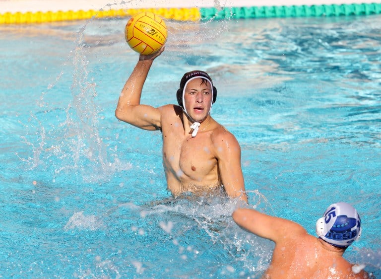 Sophomore two-meter AJ Rossman (above) tied junior driver Tyler Abramson for most goals in the weekend’s game with three. Rossman had six shots on the day. (HECTOR GARCIA-MOLINA/isiphotos.com)