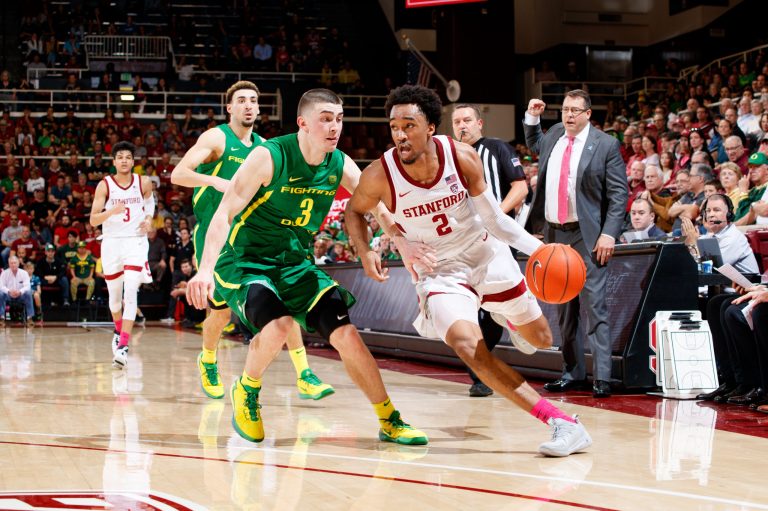 Guard Bryce Wills (above) could not lift the Cardinal over Arizona despite a career-best 25-point performance. The sophomore had his time to shine after Tyrell Terry and Oscar da Silva were sidelined for foul trouble. (Photo: BOB DREBIN/isiphotos.com)