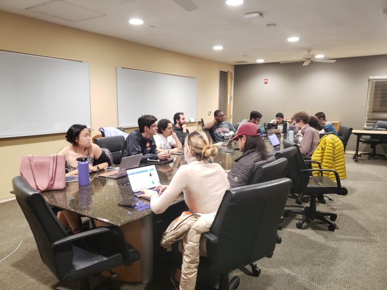 The current Undergraduate Senate holds a meeting. Candidates for next year's Senate, along with other ASSU positions, will campaign virtually from May 11 to 17. Students will vote from May 18 to May 19, and election results will be released to the student body on May 22. 
(Photo: KATE SELIG/The Stanford Daily)