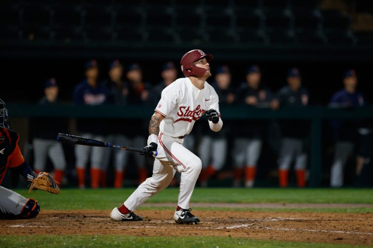 Freshman Brock Jones (above) was one of eight freshmen who helped lift the Cardinal over Grand Canyon University on Saturday. Jones hit his first career homerun against the Lopes. (Photo: BOB DREBIN/isiphotos.com)