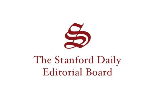 The Stanford Daily Blackletter "S" with text "The Stanford Daily Editorial Board" underneath