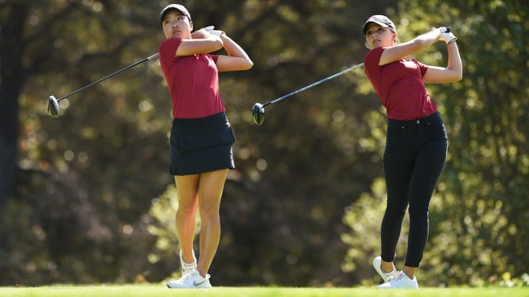 Given the loss of seniors Andrea Lee and Albane Valenzuela, who both turned pro mid-season, the two younger players had to step up; and they did, shining all season. (Photo: CODY GLENN/isiphotos.com) Graphic: AMY LO/The Stanford Daily