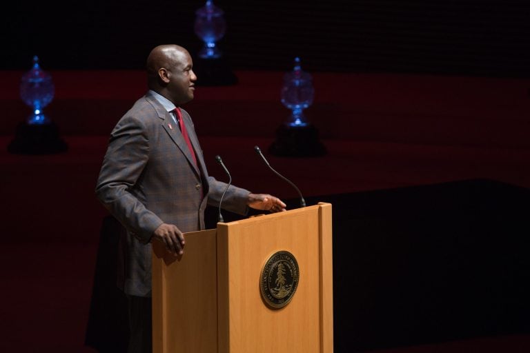 Just four hours after the university's announcement, athletic director Bernard Muir took to Zoom to explain Stanford's controversial decision. According to Muir, Stanford Athletics is already in a multimillion dollar deficit, which was doubled by the COVID-19 pandemic. (PHOTO: Mike Rasay/isiphotos.com)