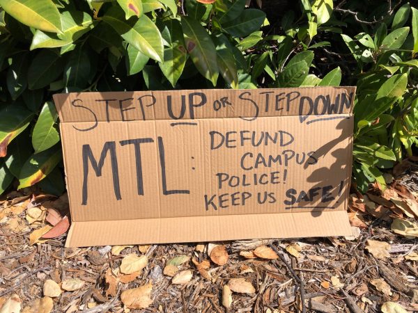 Following a weeklong series of demonstrations that started on Friday, July 24, Tuesday’s protest marked the last day of Step Up or Step Down’s campaign. Each day of protest featured a different theme that called attention to the campaign’s demands: accountability, knowledge, community, reparation and transformation, respectively (ALYSA SULEIMAN/The Stanford Daily).