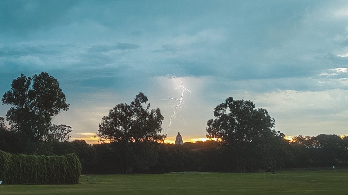 Lightning strikes Hoover Tower, shatters orb