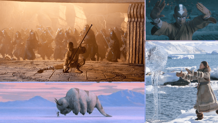 Pictured: scenes from 'The Last Airbender," M. Night Shyamalan's 2010 film adaptation of the television series 'Avatar: The Last Airbender.' (Graphic: CHASITY HALE/The Stanford Daily) (Photo: Paramount Pictures)