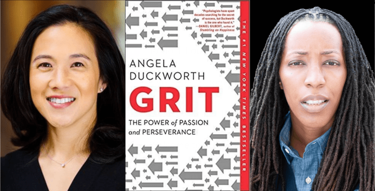 A close up of Angela Duckworth and Bettina Love