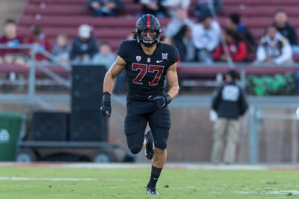 Senior outside linebacker Thunder Keck did not start playing football until high school. Despite his late start, however, he finished his junior campaign with three tackles and one forced fumble. (Photo: JIM SHORIN/isiphotos,com)