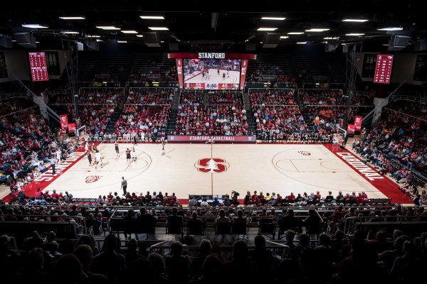 Maples Pavilion filled with people