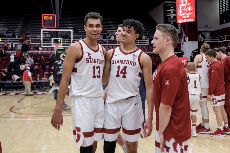 Senior forward Oscar da Silva (above, 13) and sophomore forward Spencer Jones (above, 14) are two of the four returning Cardinal starters. The team will kick off their season tomorrow against Alabama. (Photo: KAREN AMBROSE HICKEY/isiphotos.com)