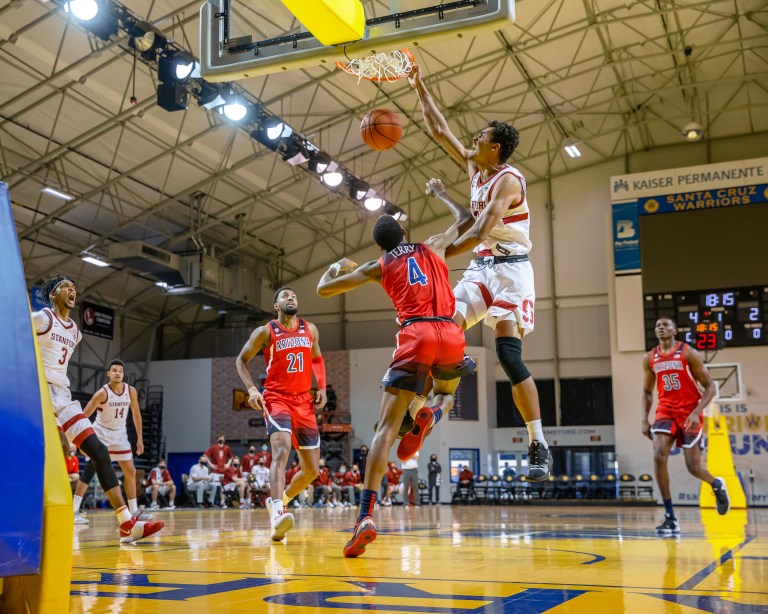 Senior forward Oscar da Silva (above) is averaging a career-high 20.3 points per game to go along with 6.0 rebounds and 1.5 blocks. He will be critical for Cardinal success on the team's upcoming Oregon trip. (Photo: BOB DREBIN/isiphotos.com)