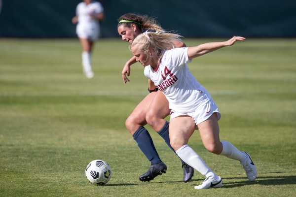 Junior forward Civiana Kuhlmann (above) scored the Cardinal's only goal of the match with 10 seconds remaining. (Photo: MACIEK GUDRYMOWICZ/isiphotos.com)