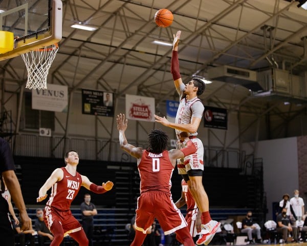 Junior forward Jaiden Delaire (above) recorded a career-high 22 points against USC on Tuesday. The Cardinal fell to the Trojans 66-72. (PHOTO: BOB DREBIN/isiphotos.com)