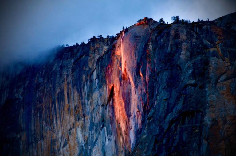 The Horsetail natural firefall taken from the El Capitan picnic area (Photo: Kristel Tjandra)