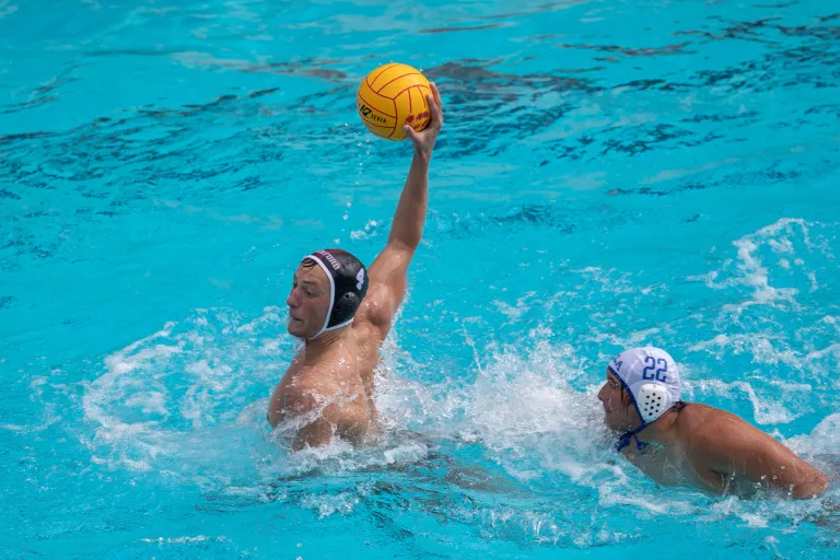 Junior 2MD AJ Rossman (above) finished with 2 goals in Stanford's 9-8 finals victory over Cal on Sunday. The victory gave the Cardinal its third straight MPSF title. (Photo: MACIEK GUDRYMOWICZ/isiphotos.com)