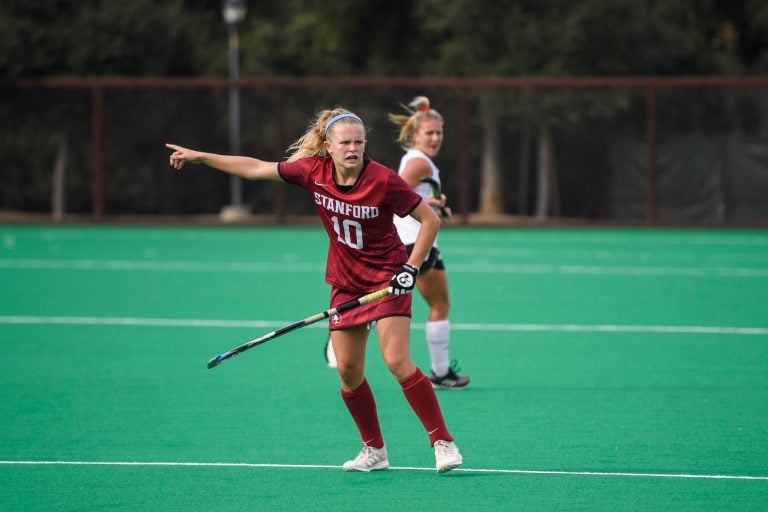 With 18 of the team's 26 total shots, senior attacker Corinne Zanolli (above) and Stanford field hockey remained undefeated after a 3-0 victory over UC Davis. (PHOTO: KAREN AMBROSE HICKEY/isiphotos.com)