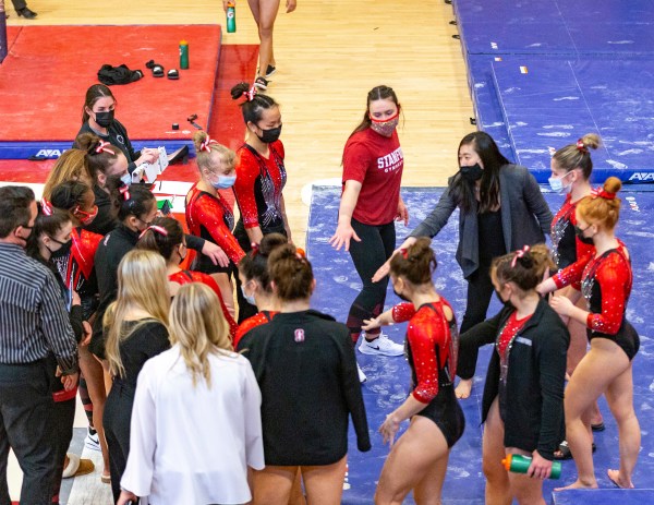 Stanford women's gymnastics produced stellar performances on Saturday to finish seventh in the Pac-12 Championships. (Photo: JOHN LOZANO/isiphotos.com)