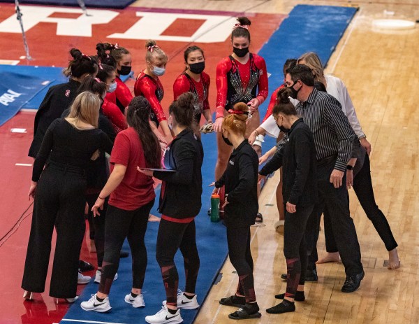 Stanford women's gymnastics will get the chance to compete at the Pac-12 Championships on Saturday. The last time the Pac-12 Championships were held, the Cardinal finished seventh. (Photo: JOHN LOZANO/isiphotos.com)