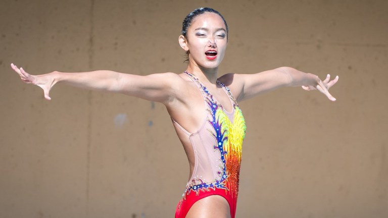 Senior Jacklyn Luu (above) was the only Cardinal to perform a free solo routine, earning a score of 83.9333
and defeated Incarnate Word’s Natalia Vega, who scored 82.1000. (Photo: LYNDSAY RADNEDGE/Stanford Athletics)