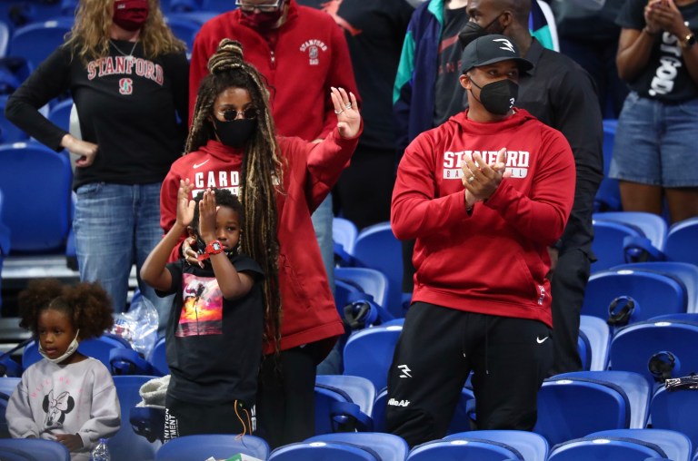 Russell Wilson (above) has been seen at all six Stanford Pac-12 Tournament and NCAA Tournament games. (Photo: C. MORGAN ENGEL/Getty Images)