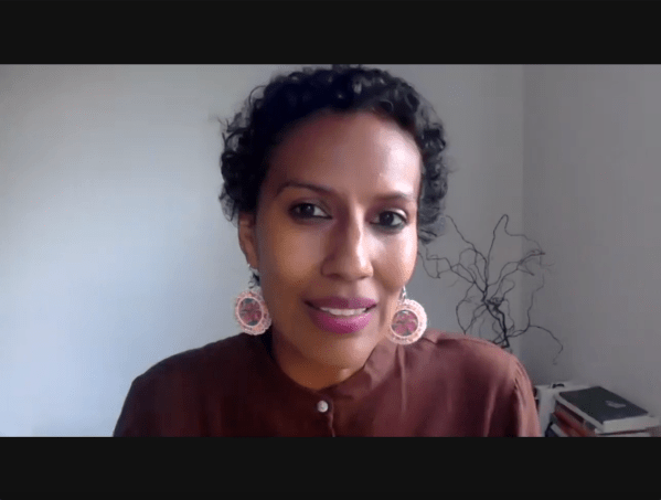 poet Aracelis Girmay reading on Zoom