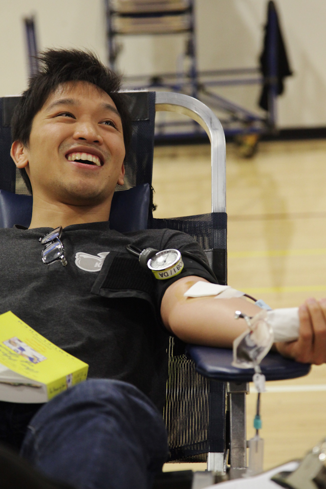 A person donating blood