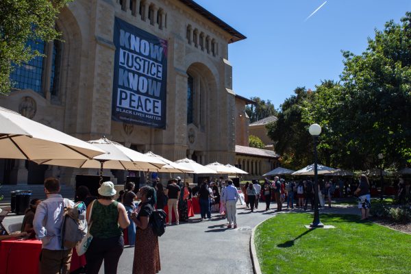 A photo of the JEDI Fair outside Green Library