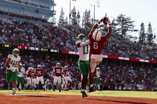 Junior wide receiver Elijah Higgins catching a touchdown pass