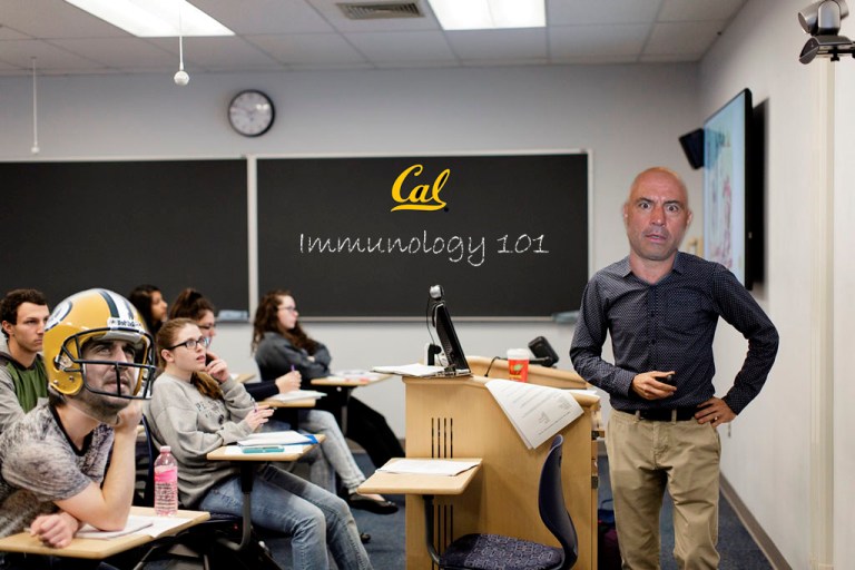 Aaron Rodgers sitting in Immunology 101 at Berkeley, taught by Joe Rogan