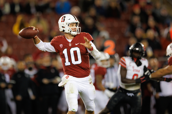 Jack West winds up for a pass.