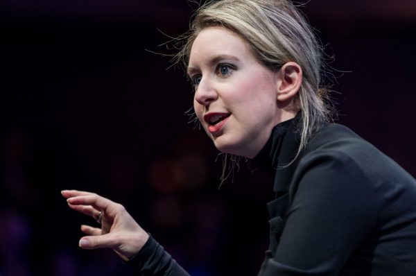 Elizabeth Holmes giving talk