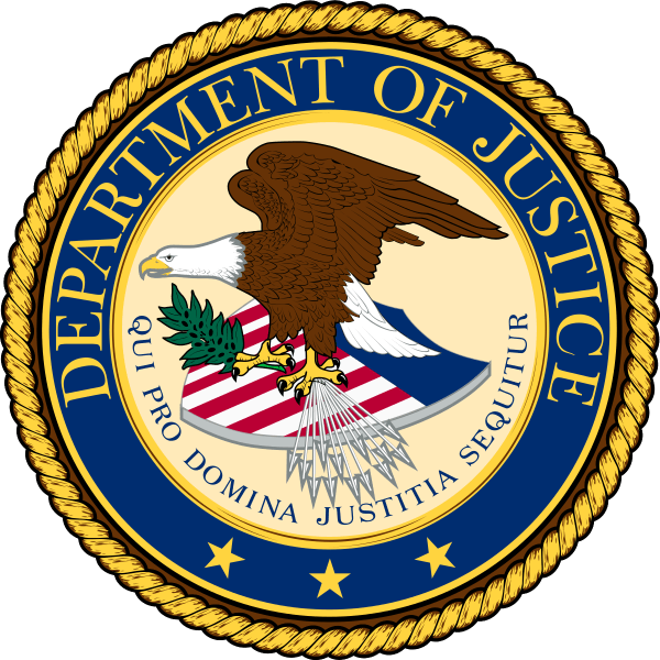 The seal of the United States Department of Justice