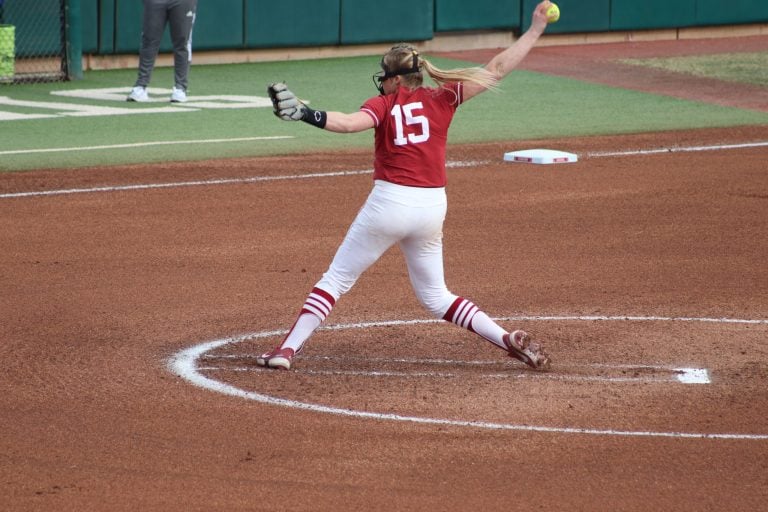 Junior pitcher Alana Vawter winds up to throw the ball.