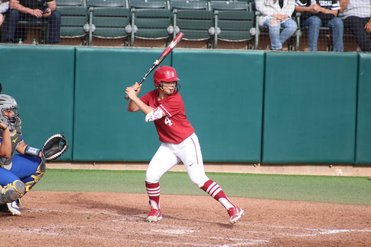 Aly Kaneshiro waits for a pitch at home plate.