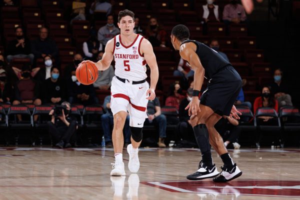 Sophomore guard Michael O'Connell dribbles the ball up the court.