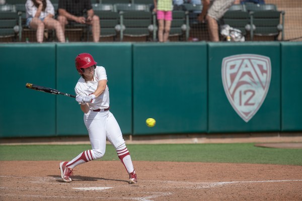 Senior utility Emily Young makes a swing.