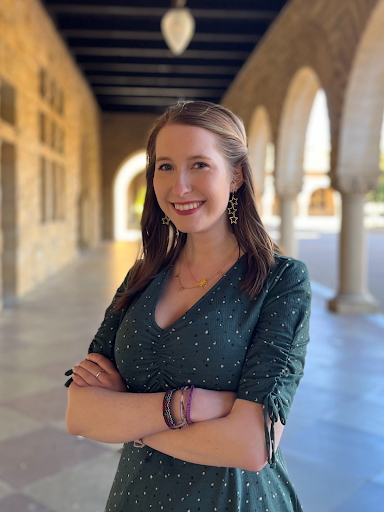 Liana Keesing wearing a green dress