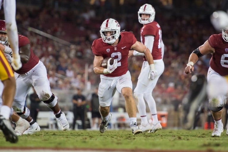 Casey Filkins rushes in the Sept. 25 game against USC