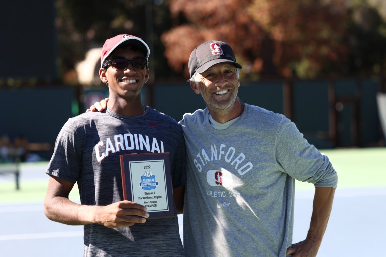 Basavereddy poses with coach Paul Goldstein