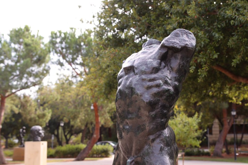 Rodin's sculpture of a human upper body in the Rodin Sculpture Garden