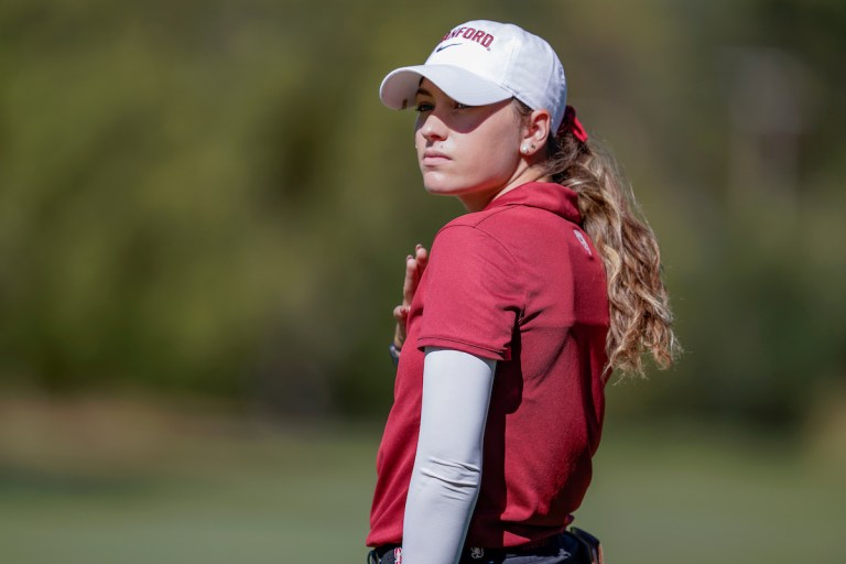 Junior Sadie Englemann competes against UC Berkeley