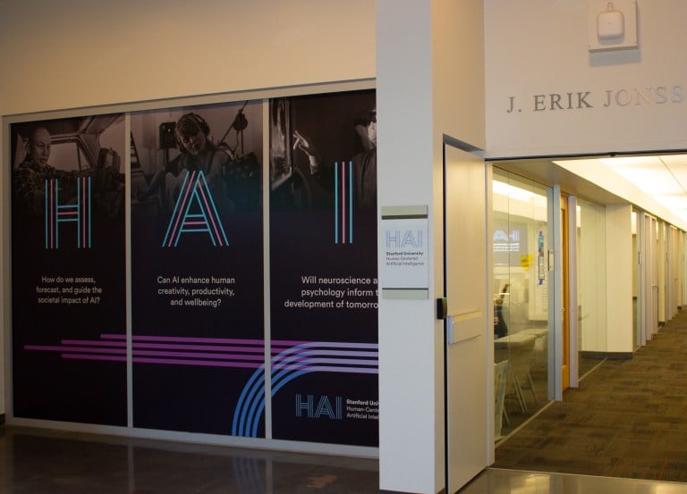 Windows of Stanford's HAI institute